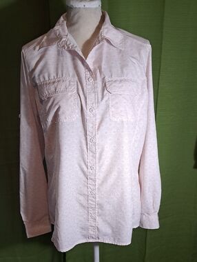 Women's Pale Pink Geometric Button-Down Shirt